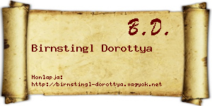 Birnstingl Dorottya névjegykártya